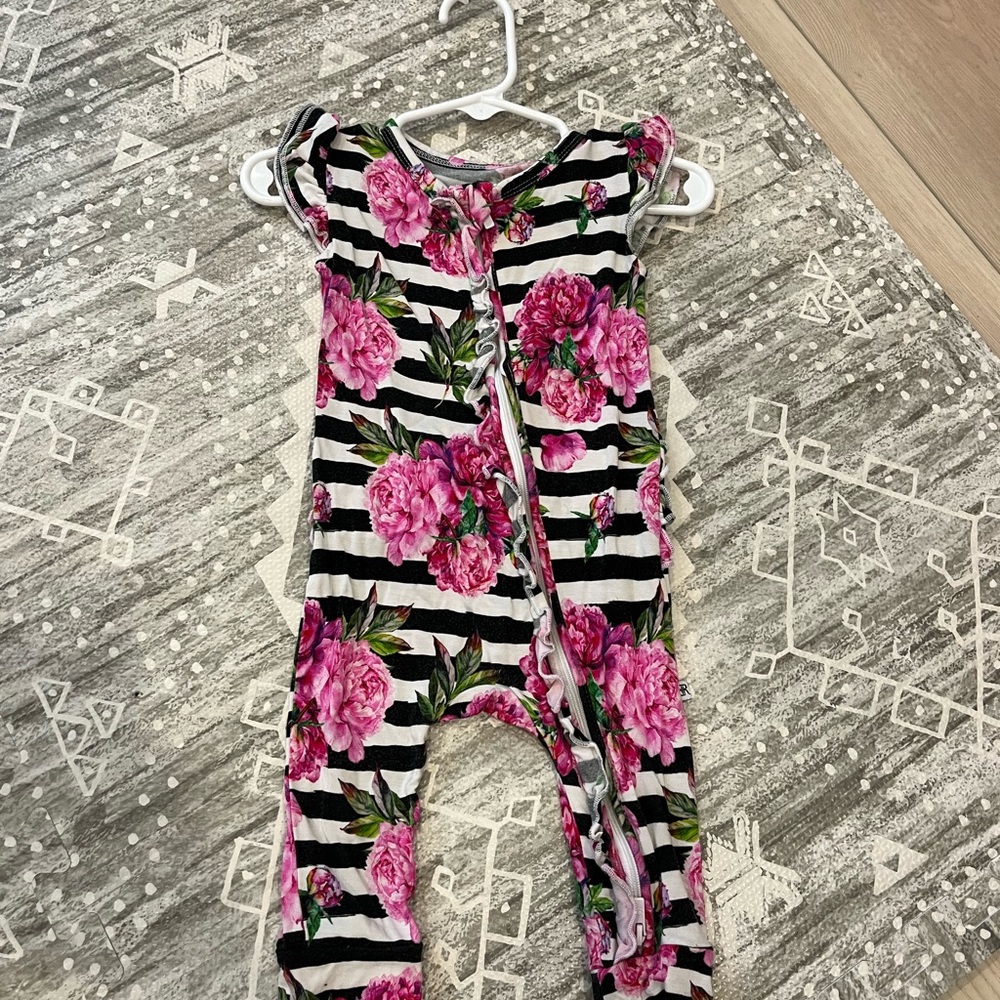 Bums and Roses cap sleeve romper